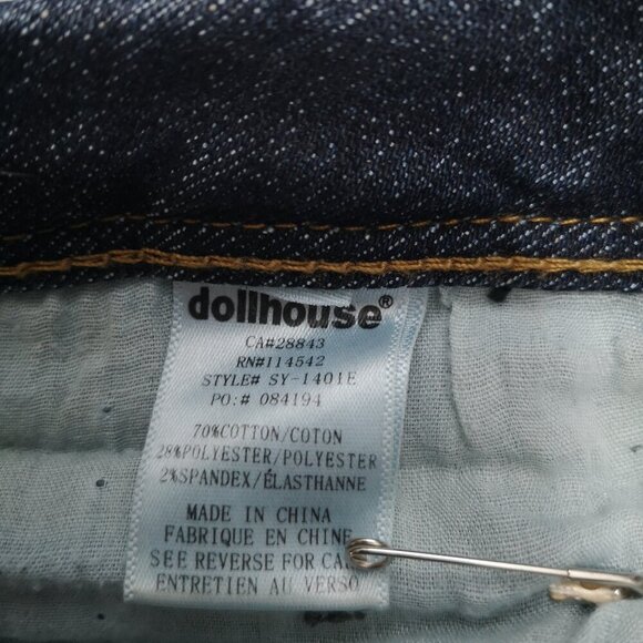 Dollhouse Ladies Size 15 Dark Wash Bootcut Embellished Blue Jeans - Picture 11 of 16